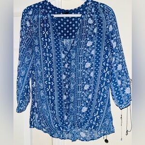 Maurice’s Blue Patterned Women's Top